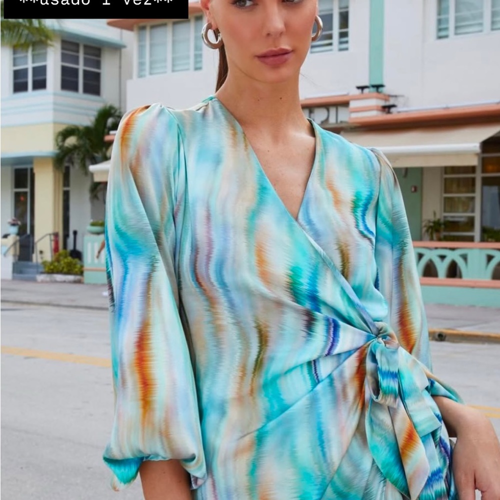 Elegant Multicolor Wrap Dress